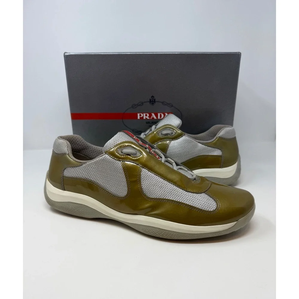 Prada Americas Cup Sneaker Olive Green Size 13 US 12 UK